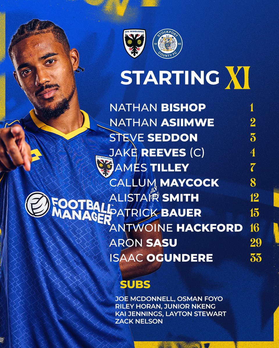 AFCWimbledon's tweet photo. COME ON YOU DONS 🫵

#AFCW 🟡🔵
