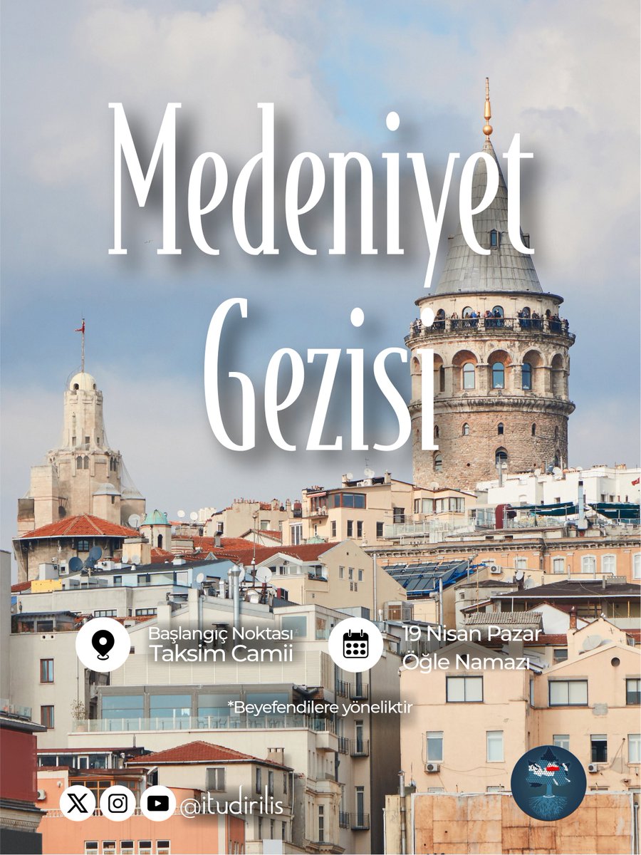 Medeniyet gezilerimize Taksim'le devam ediyoruz. Taksim'den Karaköy'e doğru hem tarihi yerleri gezip hem de bol bol sohbet edebileceğimiz keyifli bir yürüyüş rotası hazırladık. İstiklal'deki kiliseler, camiler ve pasajlar derken Galata Kulesi'nden aşağı inip meşhur merdivenlerden