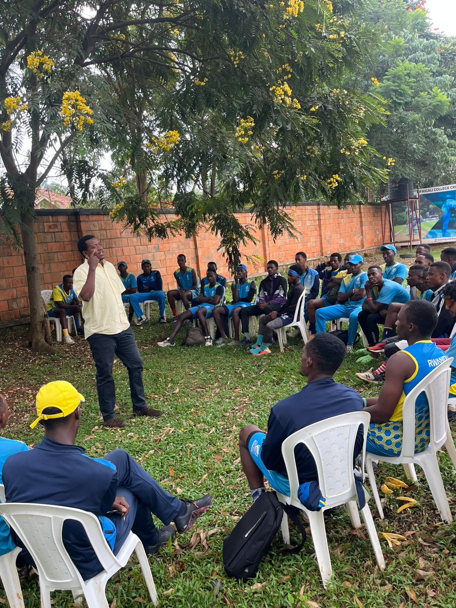 RwandaCricket's tweet image. Building strength beyond the pitch 
Yesterday, our Men’s National Team engaged in a powerful resilience session with Dr Hypolite Ntigurirwa, focusing on developing a mindset that serves purpose both in sport and life.

#RwandaCricket #MentalStrength #Resilience #TeamRwanda