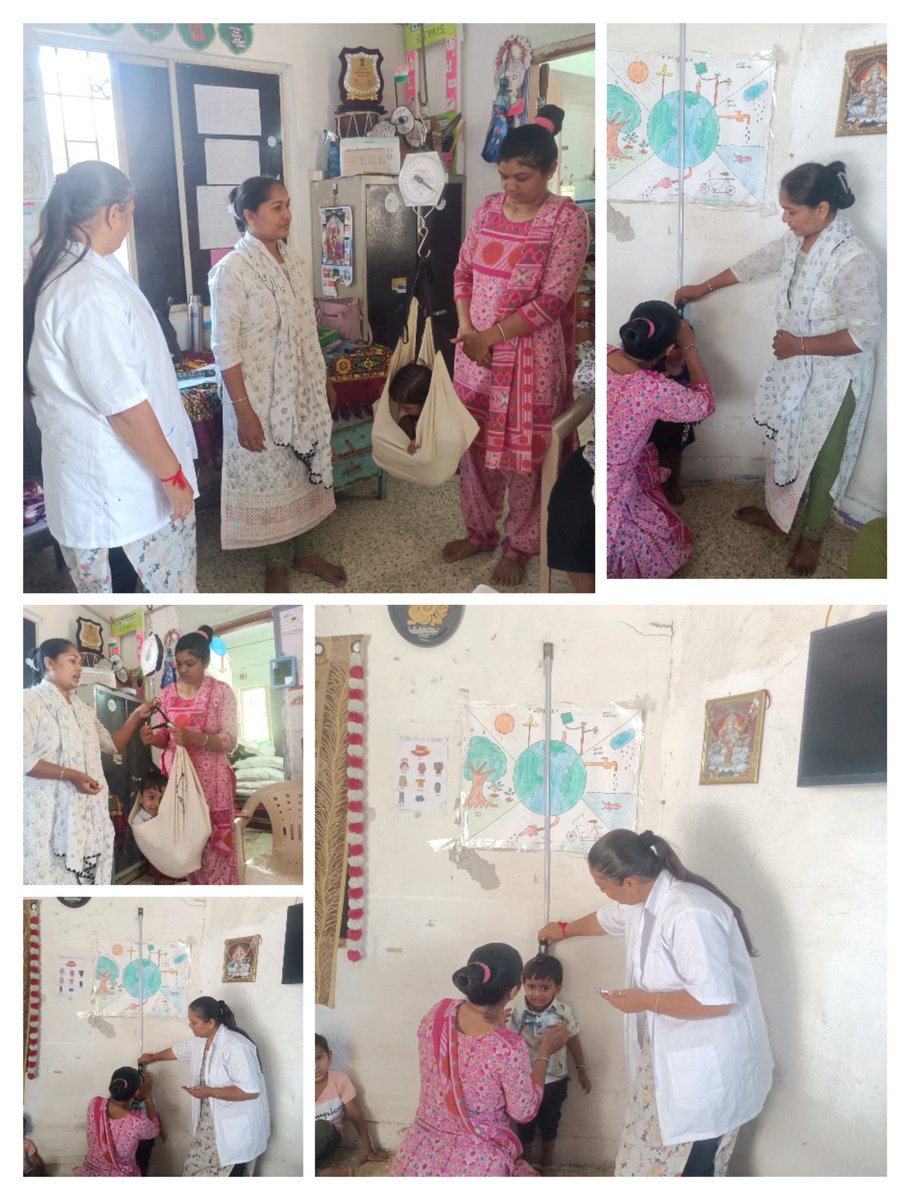 RBSK ની ટીમ દ્વારા બાળકો ના વજન ઊંચાઈ કરવામાં આવ્યા...