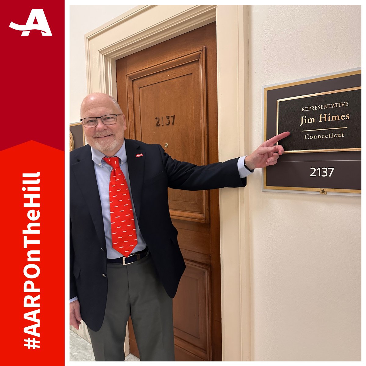 AARPCT's tweet photo. AARP Connecticut continues to meet with members of Congress to talk about Social Security, caregiving and protecting people from fraud. Thank you to @jahimes staff and for his sponsorship of the Taskforce for Recognizing and Averting Payment Scams (TRAPS) Act. #AARPOnTheHill https://t.co/irHA374M4L