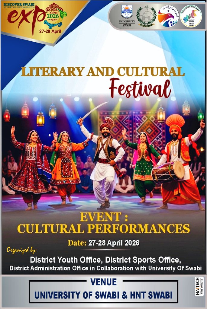 SwabiUniversity's tweet photo. LITERARY AND CULTURAL FESTIVAL  #festivalseason #CulturalHeritage #culturalheritageconservation #culturalheritagesite  #HigherEducationForAll @MeenakhanAfridi #UniversityOfSwabi https://t.co/kQt31gQEG0