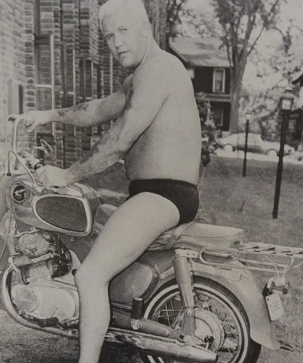 A young Harley Race riding on..a Harley!