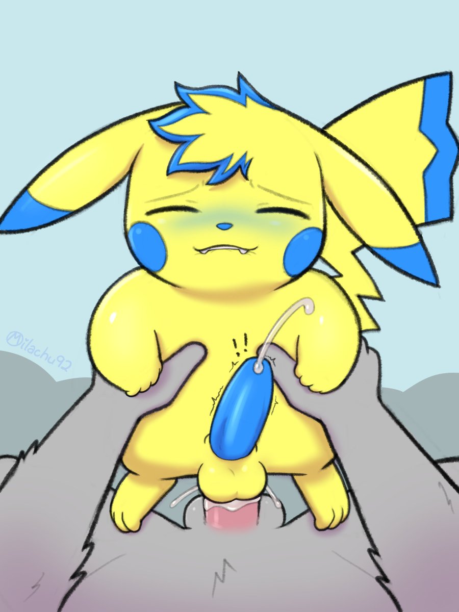 Sparkchu01's tweet photo. A super awesome comm a friend of mine, Augustus, got from me from the amazing and super duper awesome Artist @Milachu92 !

A Spark, a blue chu, being used like a chu is supposed to be used as <3 https://t.co/2fmjdFo7hK
