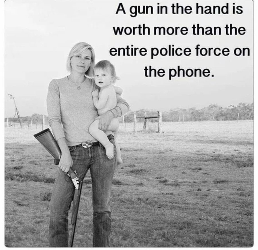 Underboss111's tweet image. A gun in the hand is worth more than a police force on the phone! 🔫🇺🇸 Self-defense is a God-given right. Stay armed and stay free, patriots! 👊💥 #2A #MAGA #DefendTheSecond #AmericaFirst #GunRights