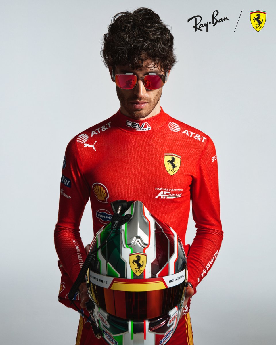 FerrariHypercar's tweet image. Track attitude, everyday style 😎
Sunglasses inspired by the Ferrari 499P

#FerrariHypercar #WEC #RayBan