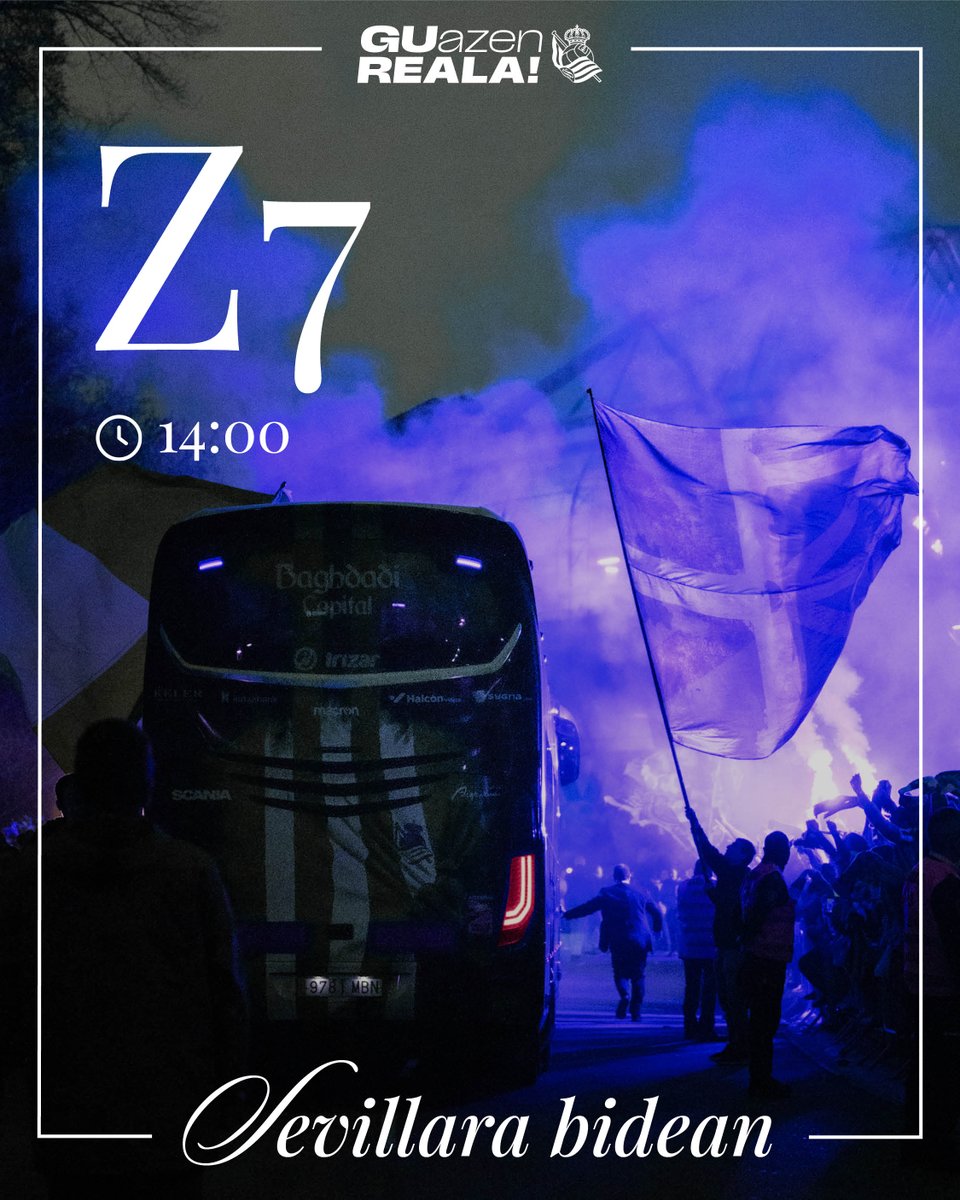 🚍 ¡El viernes nos vemos en Zubieta!

💙 Saldremos a las 14:00 horas del z7 camino a Hondarribia. Que sea inolvidable. 

🏆 Guztiok batera Koparen bila! 

#GUazenREALA