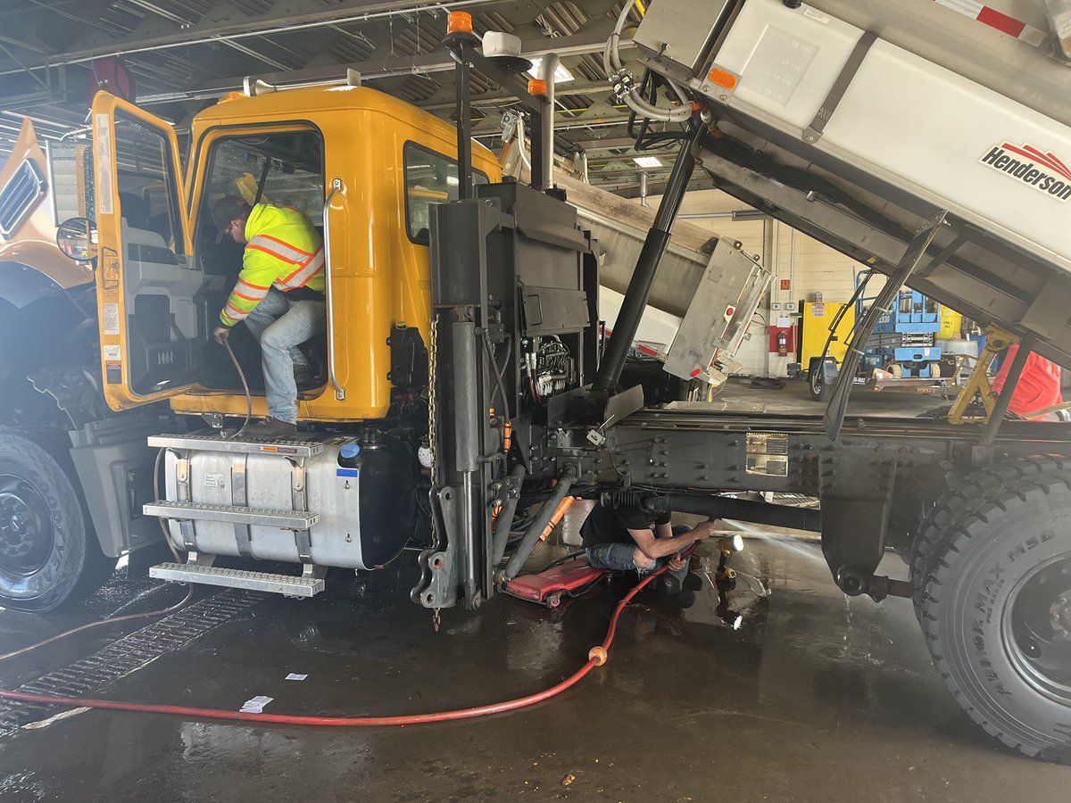 April 15th is tax day but for NYSDOT operations it also marks the formal end of our snow 🌨️&amp; ice 🧊season! Each heavy dump truck undergoes a thorough cleaning and is inspected by a supervisor &amp; mechanic before being treated with rust inhibitor &amp; placed in the construction fleet.