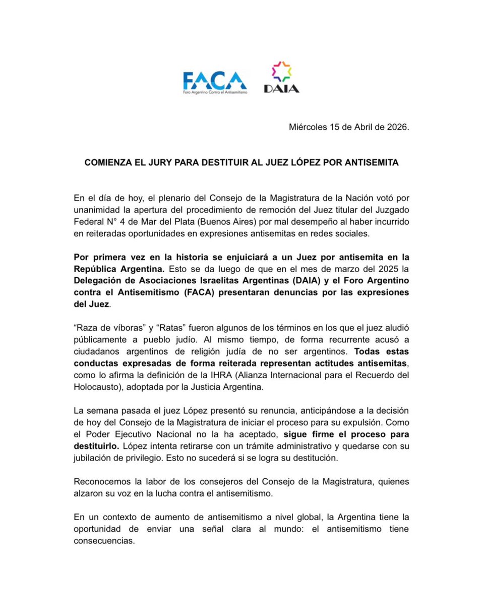 Foro Argentino Contra el Antisemitismo tweet media