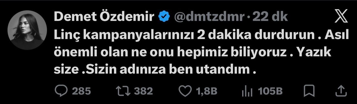1hemdm's tweet image. Gelen tepkilerden sonra bu akşam Eşref Rüya ve Yeraltı adlı mafyatik diziler ekrana gelmeyecek. Demet Özdemir de gelen tepkilere cevap vermiş.