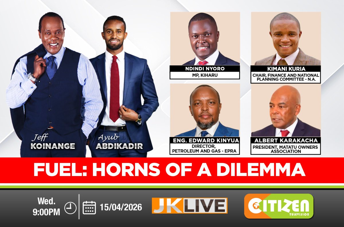 citizentvkenya's tweet image. Tonight on #JKLive with @KoinangeJeff and @AyubAbdikadir