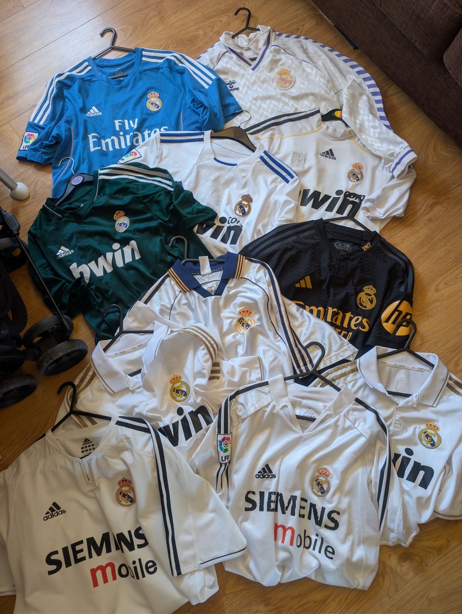 FootballShirtie's tweet image. 👑 Regardless of the result tonight, this lot of Madrid shirts will be hitting the website on Friday 

👌A damn fine selection with a few player spec and plenty of namesets too

#AuthenticAlways #HalaMadrid