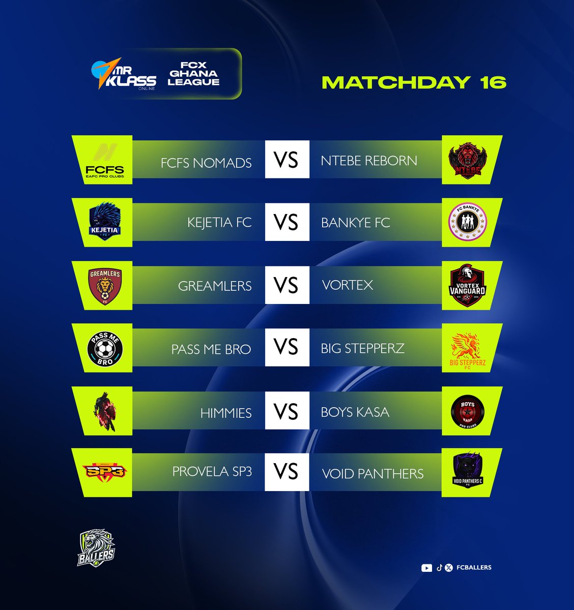 It's FCX Ghana League Matchday 16 🤩

#FCXGhanaProClubsLeague