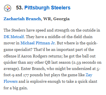 Steelersdepot's tweet image. Mel Kiper has Steelers taking Penn State G Olaivavega Ioane in his final mock draft of 2026. Also has Georgia WR Zachariah Branch as their second round pick.espn.com/nfl/draft2026/…

 #Steelers #NFL