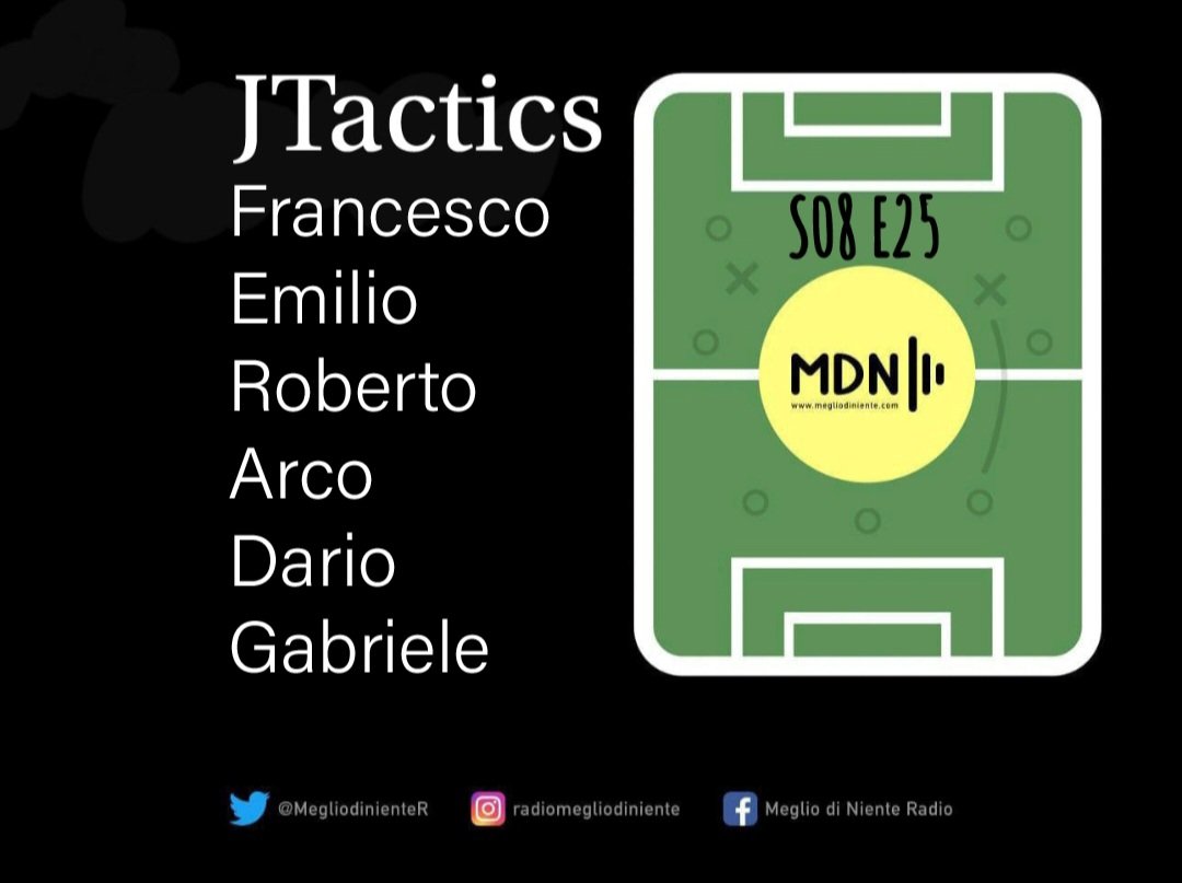 RadioMDN's tweet image. J-TACTICS (S08 E25)
Domani, fuori una nuova puntata di #JTactics
Focus su: vittoria "sporca" in #AtalantaJuve che vale 4° posto #ChampionsLeague and more...
Siamo l'unico podcast i cui componenti non si infortunano nel riscaldamento
Link del canale:
open.spreaker.com/A4NZ/5t32vegl