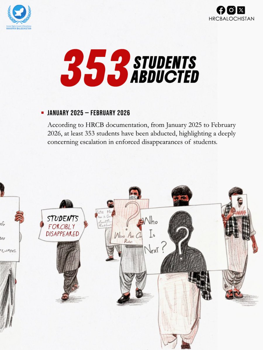 Zubair Baloch, son of Ghulam Fareed, a former chairman of the Baloch Students Council Bahawalpur and an MPhil graduate of The Islamia University of Bahawalpur, was forcibly disappeared last night at approximately 1:30 AM by security forces, and alongside Plainclothes Intelligence