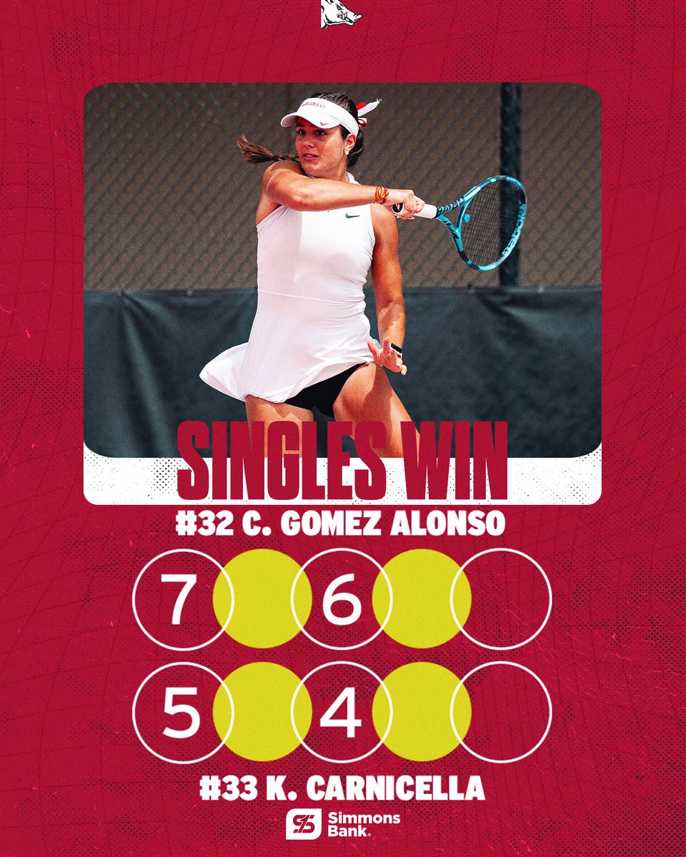 RazorbackWTEN's tweet photo. HOGS WERE HOT IN SINGLES! 🔥🐗 https://t.co/oywCDz3eXF