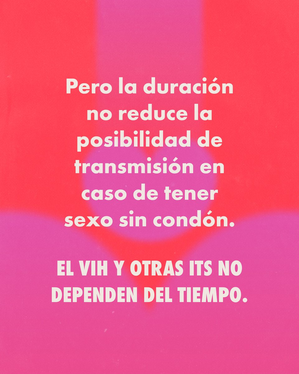 AhfColombia's tweet photo. Que sea “rápido” no lo hace seguro.

Las ITS y el VIH pueden transmitirse en cualquier encuentro sexual, sin importar cuánto dure.
Por eso, el condón siempre es tu mejor aliado 👌

✔️ Úsalo correctamente
✔️ En todas tus relaciones
✔️ Y hazte la prueba con regularidad

¡Cuidar tu salud sexual es amor propio! ❤️ 1/2👇

#ahfcolombia #vih #saludsexual 
@AHFcares