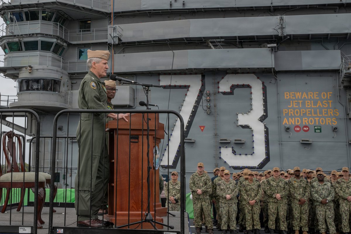 USPacificFleet's tweet image. Pacific Fleet — Arriving.

Adm. Steve Koehler, commander, U.S. Pacific Fleet, visited USS George Washington (CVN73) to speak with Sailors about the mission. 
“Our greatest strength is our people.” ⚓️
#USSGW #CVN73 #USNavy #PacificFleet
