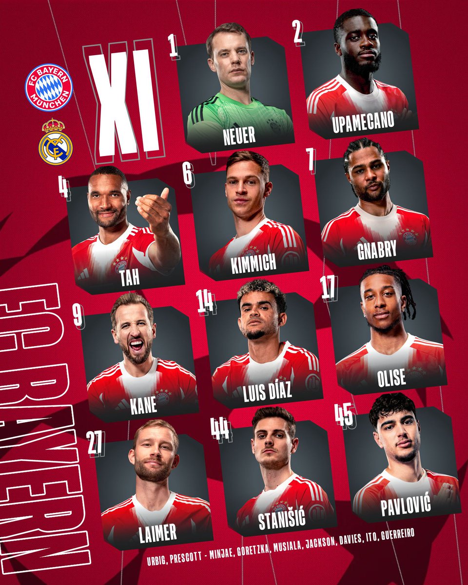 FCBayernEN's tweet photo. Our starting XI for tonight! 💪

Let’s go, boys. https://t.co/3nQwEaqZat