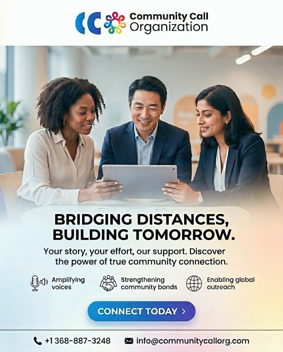 communitycallor's tweet image. Bridging distances and building tomorrow! 🌍
We’re amplifying voices and strengthening community bonds across the globe. Join the movement and discover true connection.

📞 +1 368-887-3248
📧 info@communitycallorg.com

#Community #GlobalOutreach #Connectivity