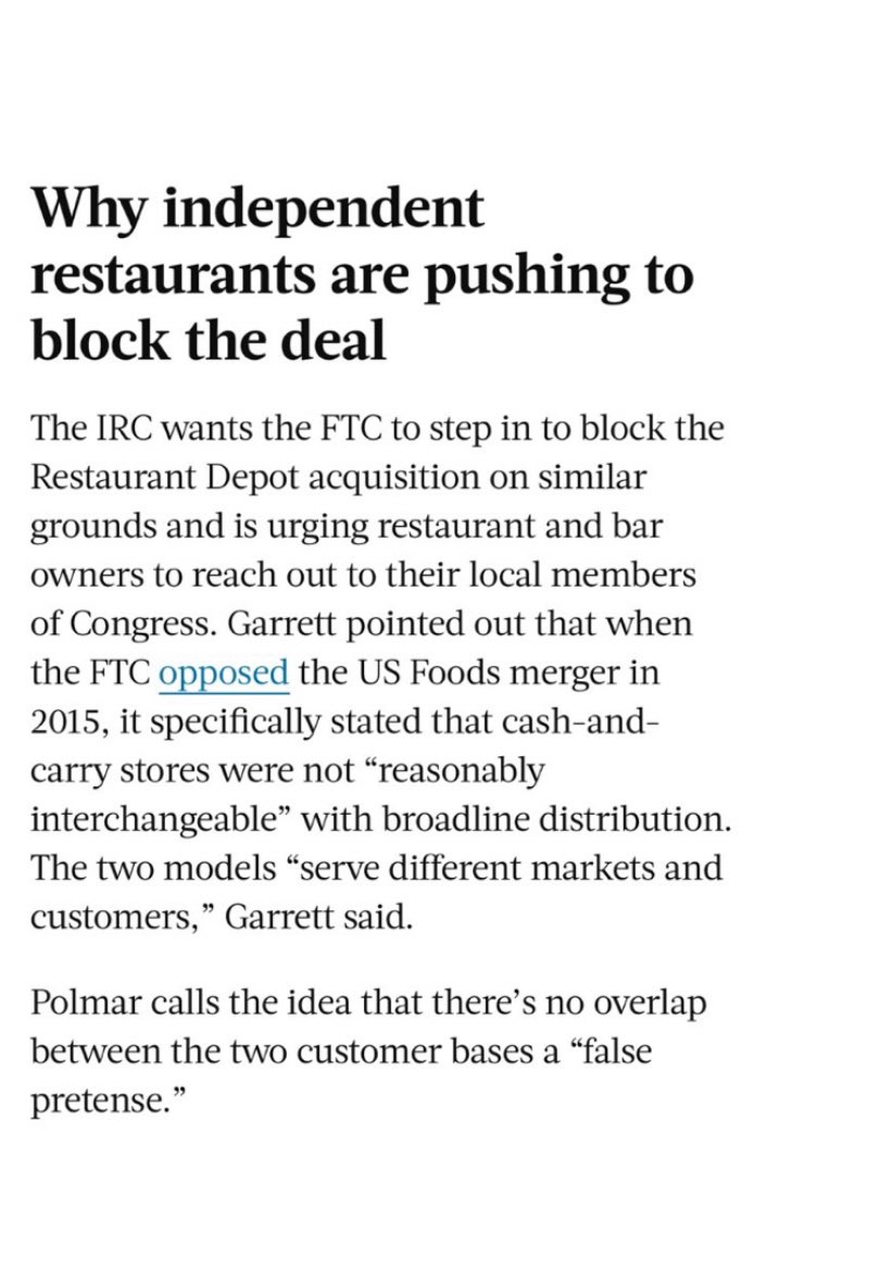 SenBooker's tweet photo. Another large corporate merger tightening its grip on the food system. Not only would this limit purchasing options for independent restaurants, it would raise costs. Sysco could limit what ends up on the menu, reshaping dining experiences, and draining our wallets. https://t.co/euHLMeQdrL