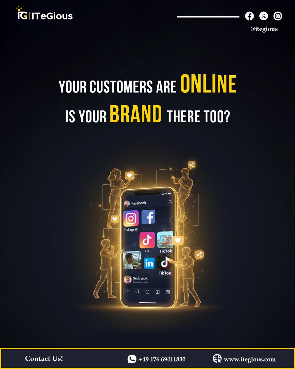 ITeGious1's tweet image. Your brand should be part of that journey every single day. Not just occasionally. Not just when you remember to post. Consistently,strategically, powerfully present across every platform they love. That's what we build for your business.

Contact us : +49 176 69411830

#ITegious