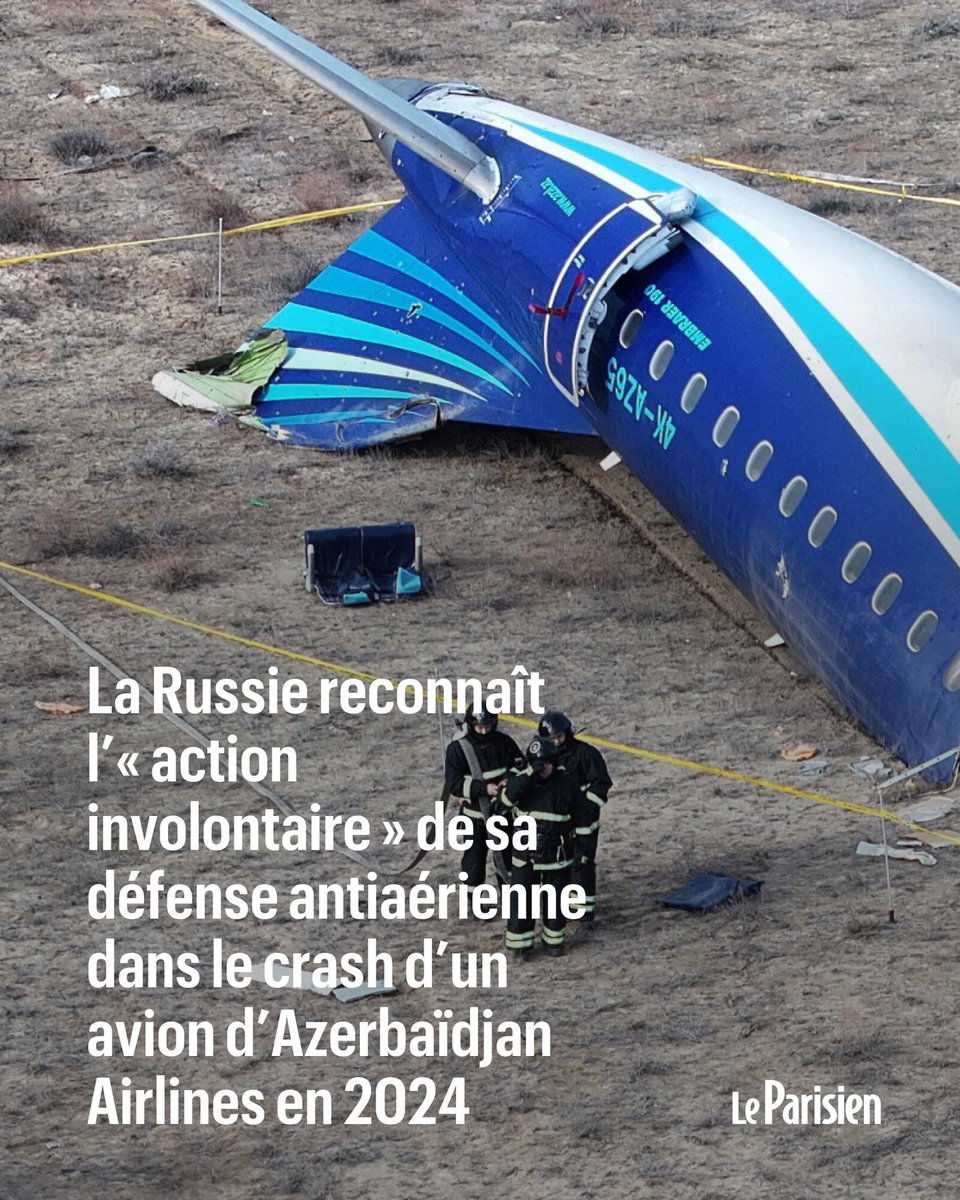 La Russie reconnaît l’« action involontaire » de sa défense antiaérienne dans le crash d’un avion d’Azerbaïdjan Airlines en 2024
➡️ l.leparisien.fr/0S9V