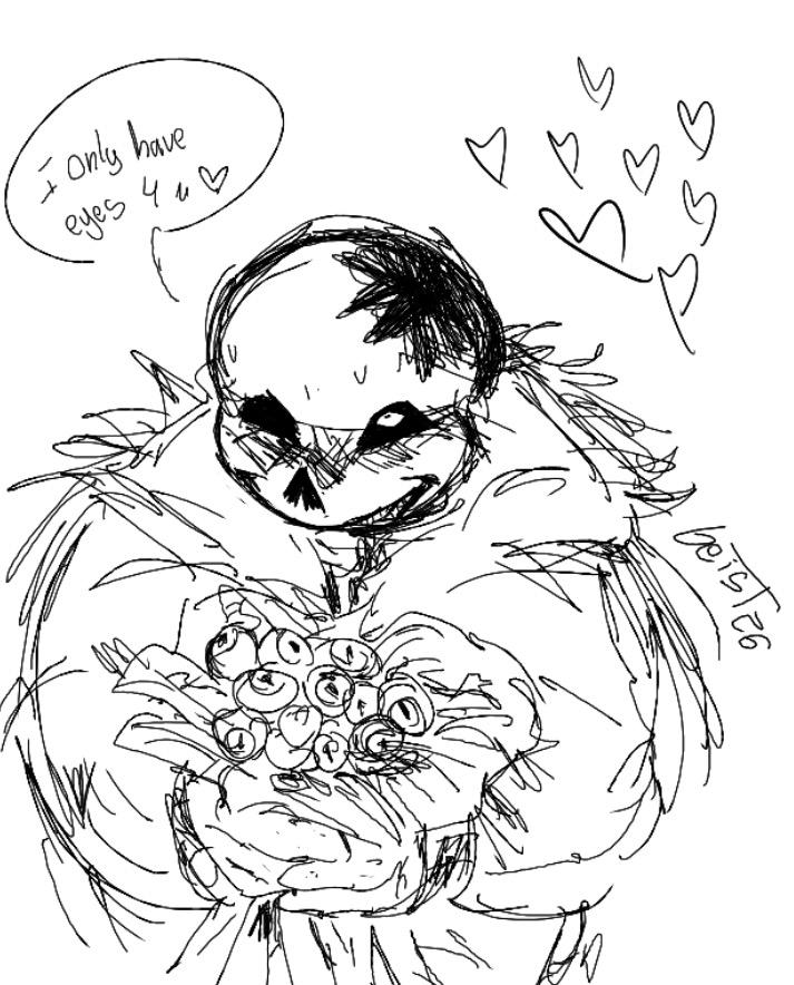 girlygeist's tweet image. Lil old magma doodle of horror sans #horrotale #horrorsans #sans #undertale