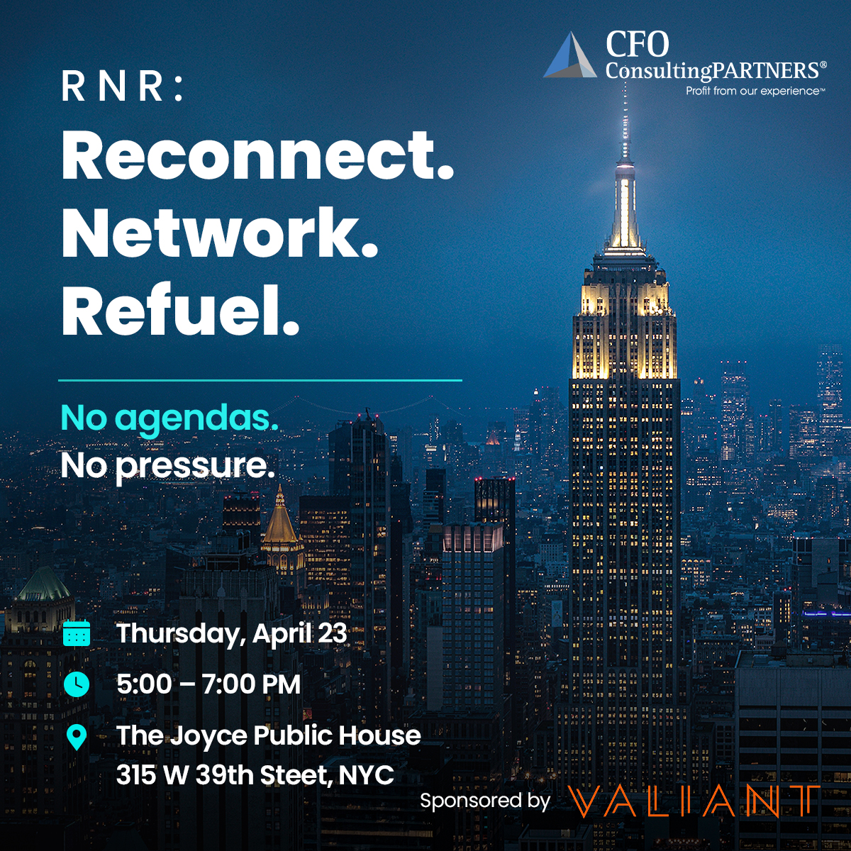 We’ll be at RNR Pro—where the conversations are real and the vibes are right. 

Catch us on April 23, 5–7 PM at The Joyce Public House, thanks to our sponsor, Valiant. 

Come say hello and make a connection: paradigmmarketinganddesign.com/event/rnr-pro-…

#RNRPro #CFO #Networking #NYCBusiness #Valiant