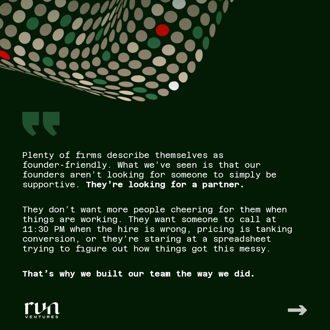 runventures_vc's tweet image. We asked PT his thoughts on why he believes Run Ventures is uniquely positioned to work with founders seeking a true strategic partnership 👇

#SeriesA #VentureCapital #StartupGrowth