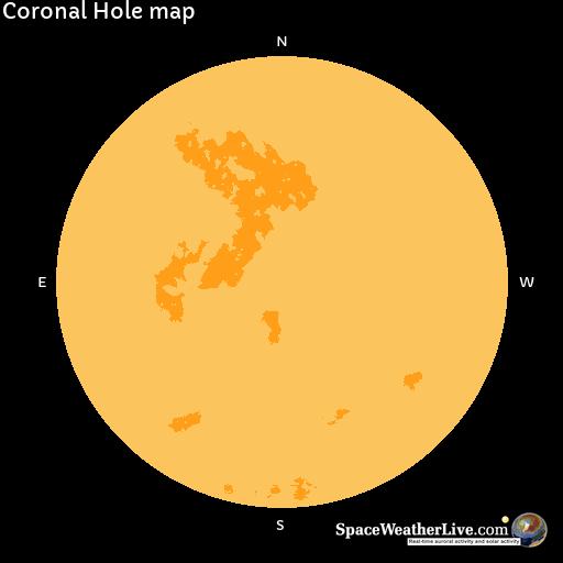 A northern hemisphere coronal hole is facing Earth. Enhanced solar wind could arrive in ~3 days - Follow live on spaceweather.live/l/ch