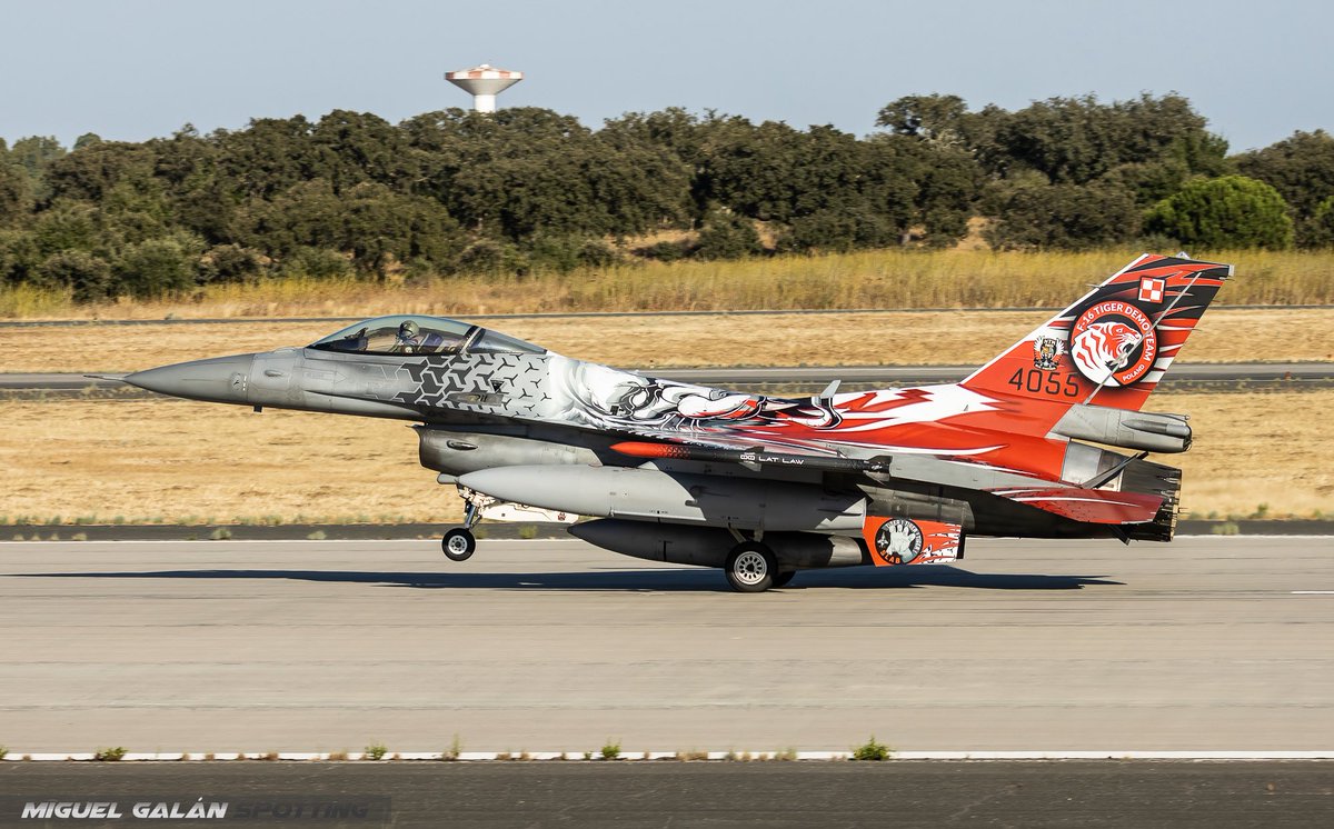 OzpSvlSpott's tweet image. General Dynamics F-16C Block52 Fuerza Aérea Polaca 🇵🇱 4055, 31 Escuadrón Táctico (31 Baza Lotnictwa Taktycznego) Poznan-Krzesiny AFB, NATO Tiger Meet 2025 Base de Beja (Portugal). LPBJ 24-9-2025  #avgeek #planespotting #aviationlovers  @NATO @natotigers