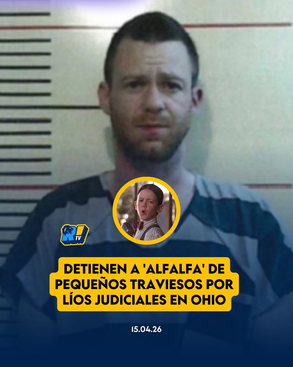 RugeTvDigital's tweet image. 🎬🇺🇸⚖️|| Brandon "Bug" Hall, el actor que dio vida al icónico 'Alfalfa', fue arrestado en #Ohio tras ignorar una cita en el tribunal por una infracción de tránsito pendiente desde 2024. 

El problema legal escaló debido a que el actor no presentó pruebas de su seguro vehicular