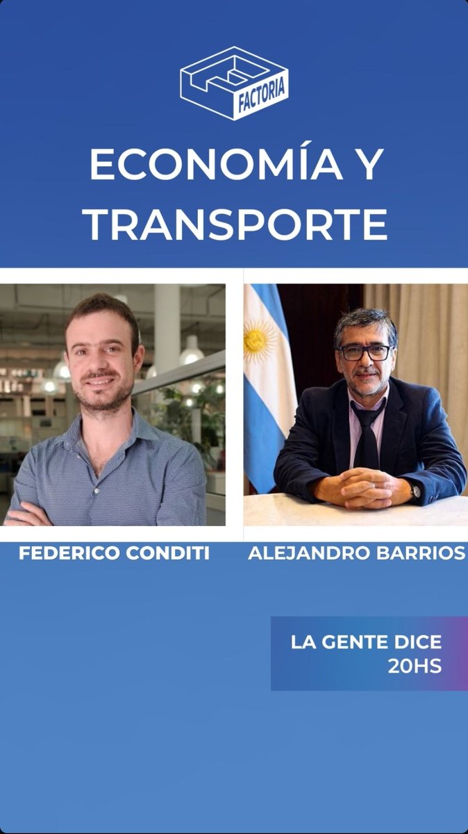 Hoy 20:00hs vamos a estar hablando de transporte.

Les dejo el link: youtube.com/live/rCTfJwtxl…