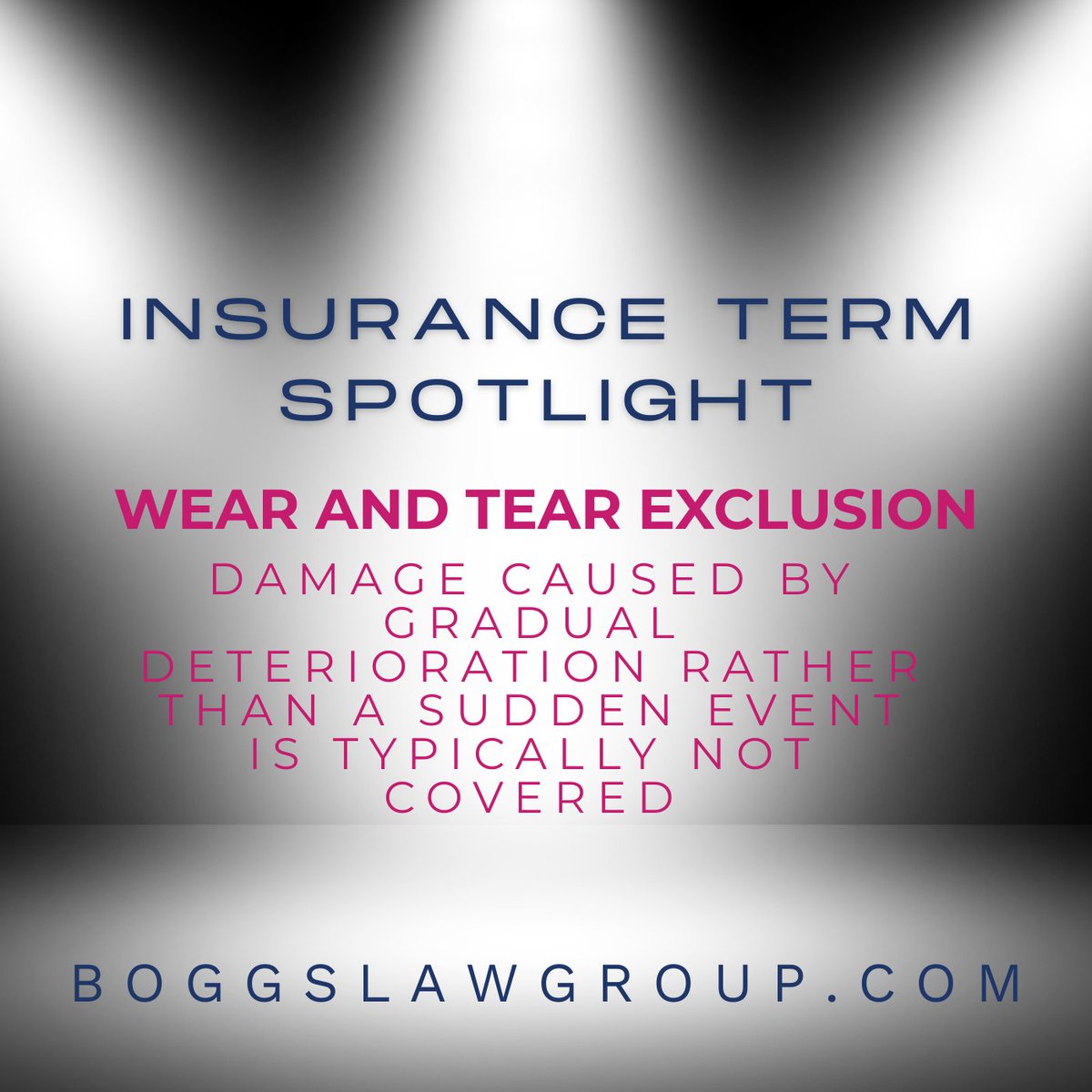 BoggsLaw's tweet image. Wear and Tear Exclusion: Damage from gradual deterioration is usually not covered, unlike sudden events. Knowing the difference can impact your claim. Questions regarding your claim? Call 727-954-8833 for a free consultation. 
#FloridaInsurance #PropertyClaims #PolicyholderRights