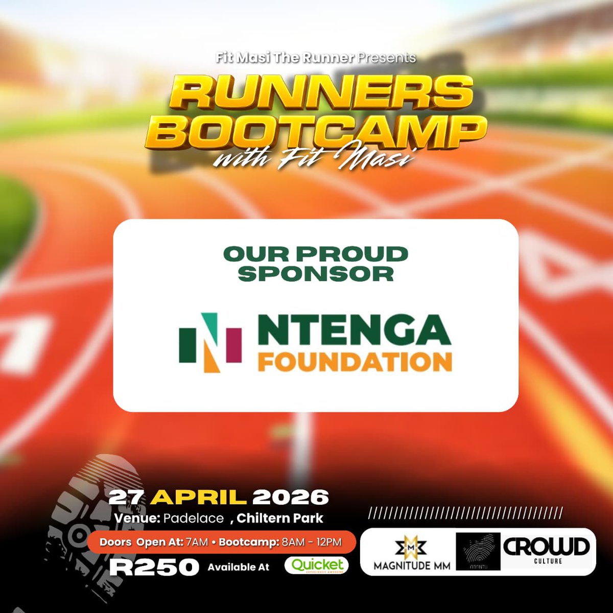 FitMasi's tweet image. We few days to the @runners_bootcamp! 

Super excited to announce our Partners…

Have you secured your Entry?? We cannot wait to Host you!! 🫵🏽🫵🏽🫵🏽

Tickets are available on the link on my Bio! 

#RunnersBootCamp #Durban #Running