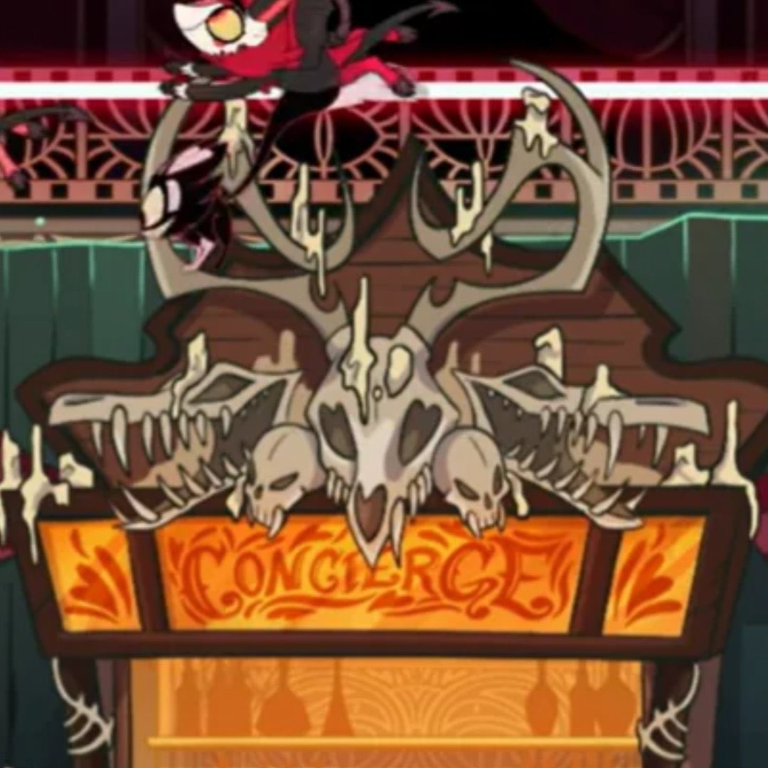 voxvangogh's tweet photo. alastor using deer skulls for decor while vox uses his old heads (tv skulls…) https://t.co/OIqlZh5QXs