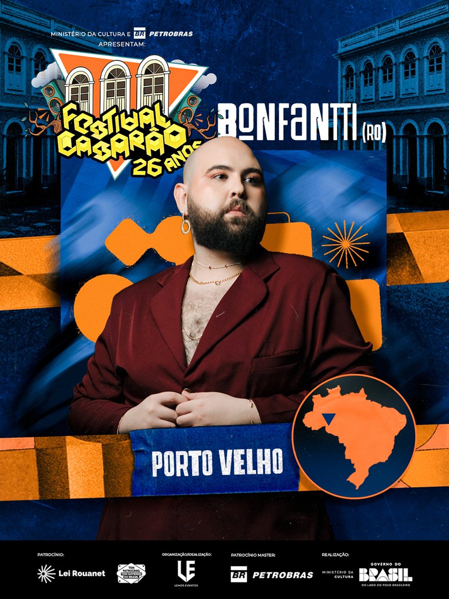 🔷️🔷️🔷️ SOLTANDO ATRAÇÕES 🔷️🔷️🔷️

A edição de 26 anos do Festival Casarão já começou e está com tudo 🚀🚀🚀

As atrações vão tocar em diferentes cidades e etapas, com a sinalização sobre cada Etapa/cidade.

🎵🎵 O anúncio de hoje é Bonfantti - <a href="/b0nfantti/">🌹BONFANTTI🌹</a> 🎵🎵
