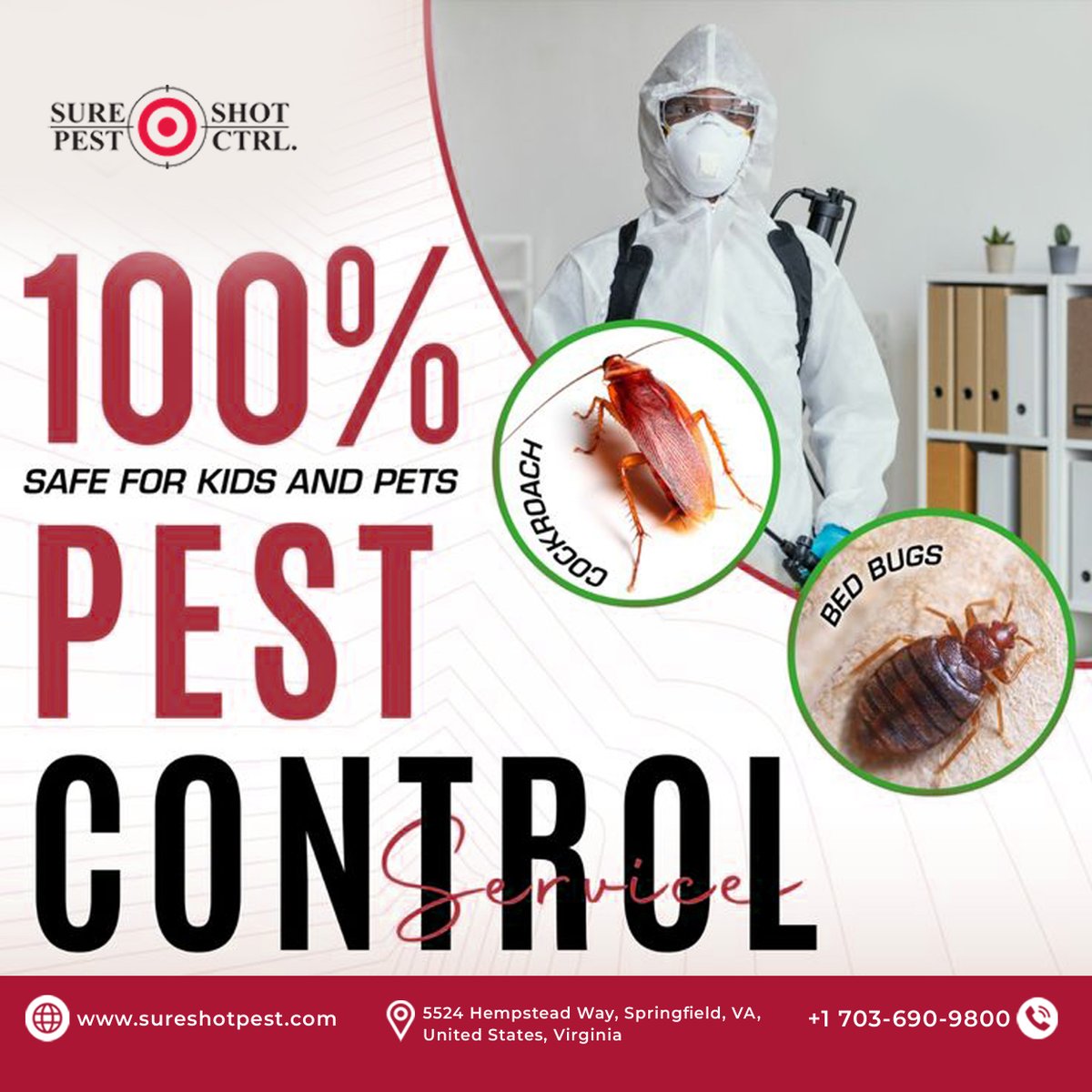 sure_shotpest's tweet image. Safe Pest Control for Families

Roaches or bed bugs showing up at home? Get pest control that’s 100% safe for kids &amp;amp; pets and tough on pests. Springfield, VA area.

𝐯𝐢𝐬𝐢𝐭 𝐮𝐬: sureshotpest.com

#PestControl #BedBugs #Cockroachescontrol