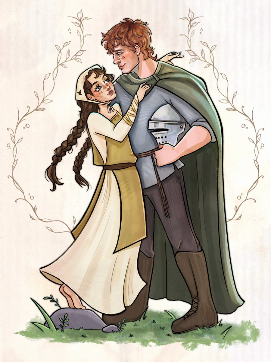 lambf4rm's tweet image. A nightingale and her knight 💫🐦‍⬛🌳

Comm of Elsbeth (my oc) x Dunk by best oomfie @r4mdisk !!!!!!! tysm again for this I haven’t stopped cheesing over it!