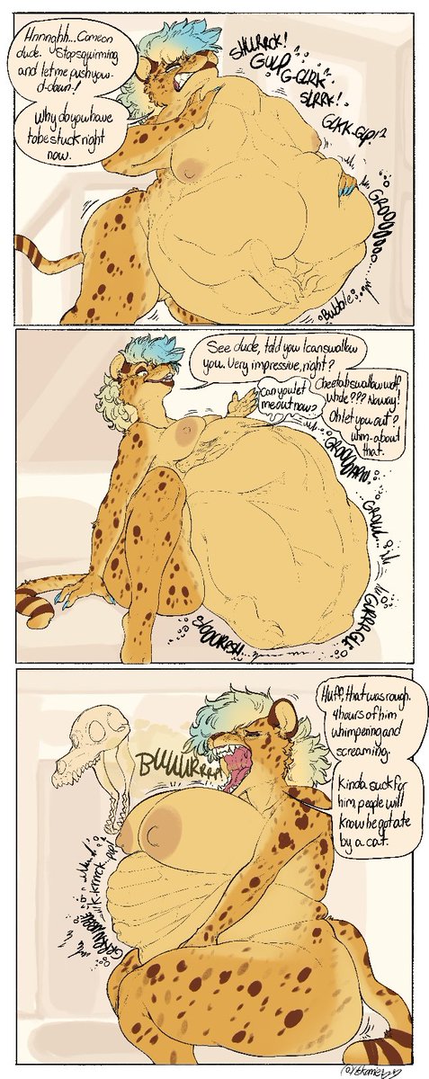 Cw: vore, bones
 comms for <a href="/ThePioneer3069/">Kaiser</a>
Cheetah pudge