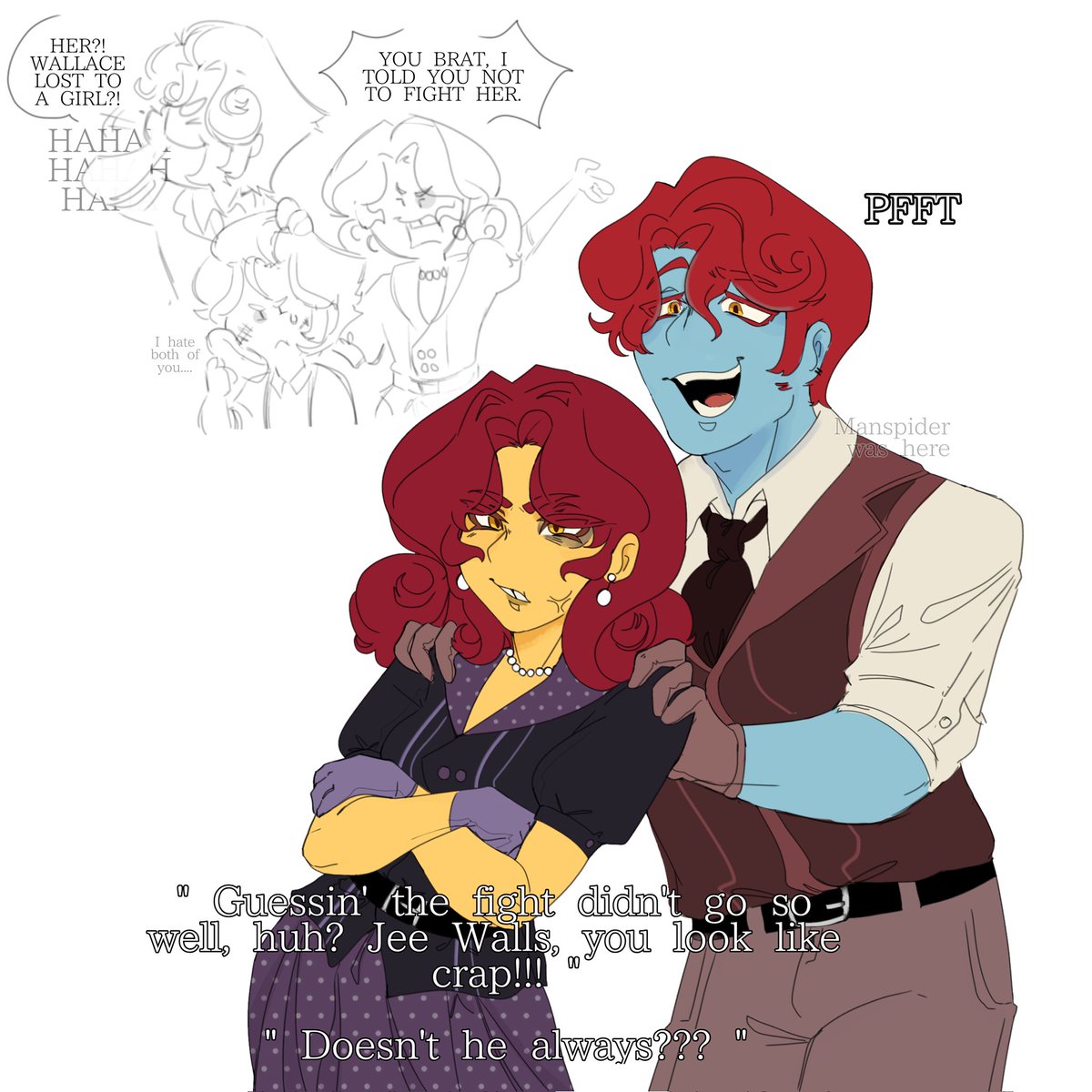 Mansp1d3rr's tweet image. EDITED because I was bothered by a few things. 🐟💔

 Au by imom
 Mordecai by Vaki
#rainbowfactoryau #welcomehomeau #rfau #oc #rfwallydarling