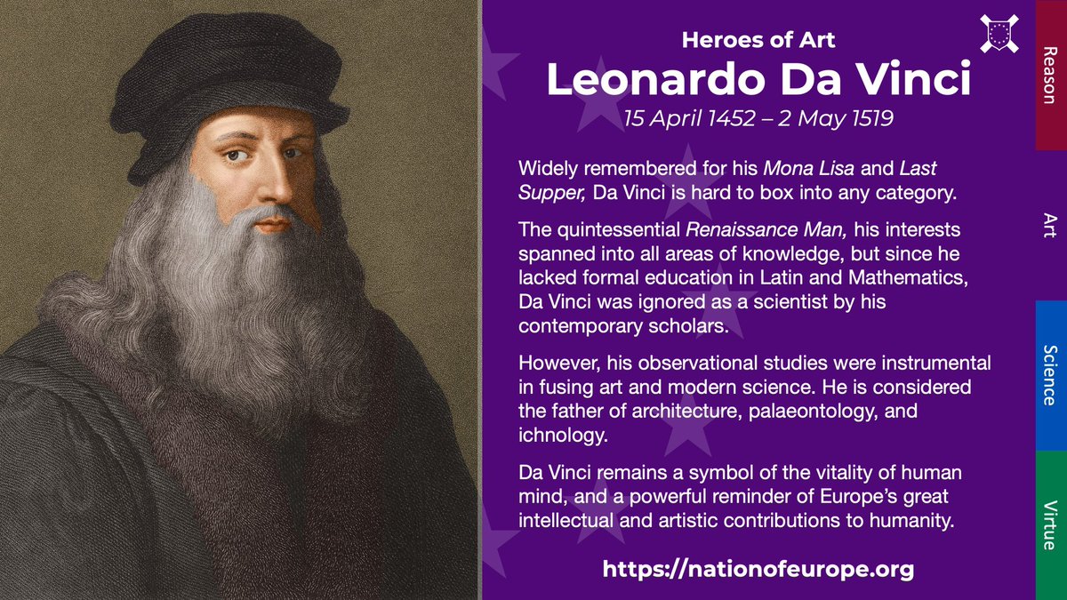 ItalianCaucus's tweet photo. On this day, we celebrate Leonardo da Vinci-artist, inventor, visionary. From the Mona Lisa to flying machines, his genius shaped art and science forever. A true Renaissance mind ahead of his time. https://t.co/EFDUSylE5y