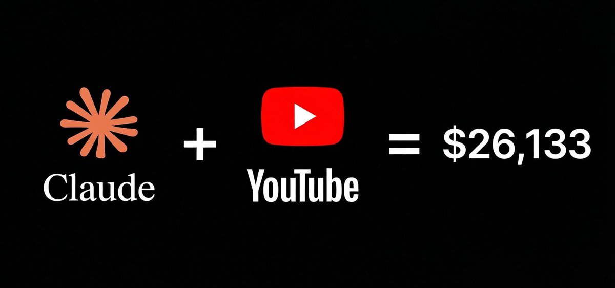 Tech_Marsha's tweet photo. Claude built me a $26K YouTube channel in less than 90 days.

Month 1: $608
Month 2: $10,557
Month 3: $26,133

No team. No luck. No prior audience.

Just a 3-prompt system:👇🧵 https://t.co/B2nlwp5dHF