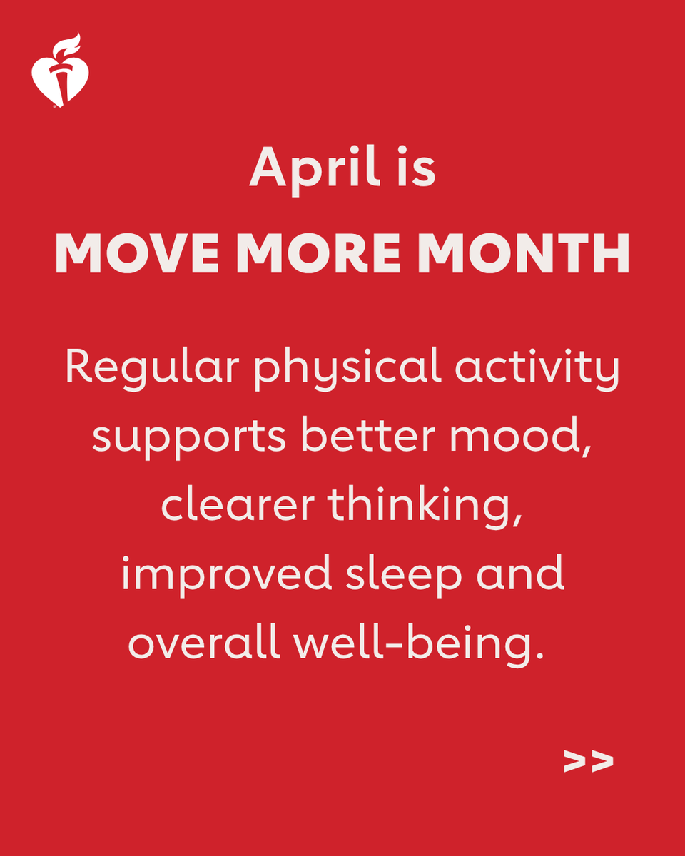 NHHeartAssoc's tweet photo. April is #MoveMoreMonth! Re energize your routine with something simple: walking. No gym, no gear — just you and the path forward. And walk with us at the New Hampshire Heart Walk on May 31 at Livingston Park in Manchester! Learn more at https://t.co/SdF562qNUI. 👟 https://t.co/78uGonReeF