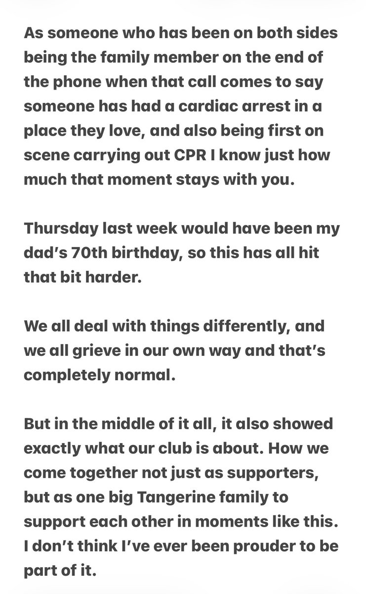 gemmalou79's tweet photo. Long post !!but just wanted to get my feelings
Down to let others know how was are feeling as a tangerine family will differ in us all , always here for anyone to talk 🧡🧡🧡 #ripgraham https://t.co/UO6v2NKpdS