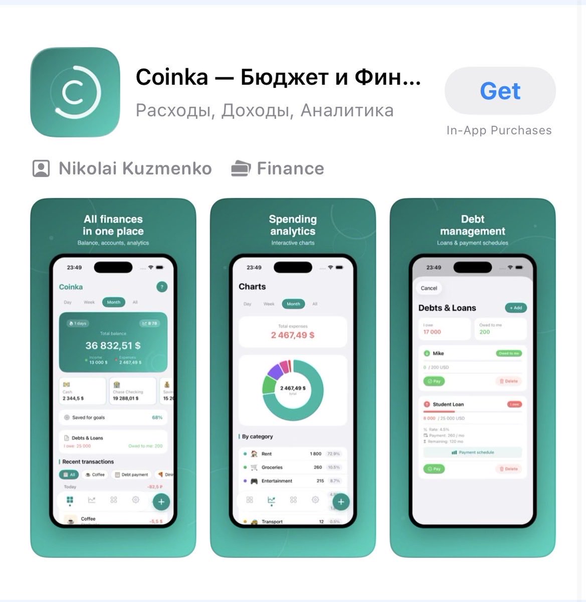 kuzmenko_dev's tweet photo. Coinka now in AppStore!! Try it for free https://t.co/xSu44TNdzS

https://t.co/cXfcHNsYu9

#coinka #finance #budget https://t.co/dXMIoO2NO9