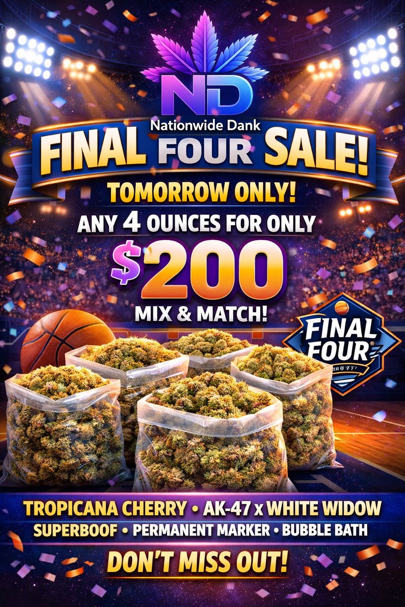 NationwideDank's tweet photo. ND is not trying to be the biggest.
Just one of the hardest brands to ignore.

Premium hemp-derived THCA flower.
Tap in and see why.
#NationwideDank #THCAFlower #PremiumHemp https://t.co/JKWoXdZDL7