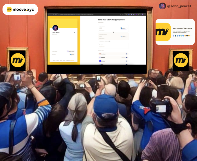 John_Peace1's tweet photo. The Future of Crypto Payments Just Got a Whole Lot Simpler: Everything You Need to Know About Moove Payment Links

Let us all take a quick look at this: You close a deal with a client in Lagos, a creator in London, or a supporter in New York.

No bank delays, no ridiculous fees, no copy-pasting a 42-character wallet address that looks like it was generated by a malfunctioning robot. Just send one clean, professional link and the crypto lands straight in your wallet, instantly, across any blockchain.

Isn't that beautiful? 😍

That’s not sci-fi. That’s @moovexyz Payment Links — the smartest way to accept crypto in 2026 and beyond.

Whether you’re a freelancer invoicing clients, a creator selling digital drops, a merchant running an online store, or a nonprofit collecting global donations, Moove Payment Links turn complicated crypto into “send link, get paid.”

No KYC. No technical setup. No wallet infrastructure headaches. Just pure, permissionless money movement.

Let me break it all down for you. From what they are, to the three powerful types available, why they crush traditional wallet addresses, and exactly how to start using them today.

💛 What Exactly Is a Moove Payment Link?

A Moove Payment Link is a beautiful, shareable URL that works like a magic checkout button for crypto. You create it in seconds through the Moove Widget or Dashboard on https://t.co/UlDoHuVoMA.

You can share it anywhere using email, WhatsApp, X, Telegram, your website, or even Instagram Stories. Your client or customer clicks, pays in whatever crypto they hold, and the funds settle automatically and directly into your non-custodial wallet.

There is no middlemen, no custody risk, works on any blockchain, fully customizable, And built for real-world use cases.

It’s the Web3 version of a payment link from Stripe or PayPal — except it’s decentralized, borderless, and actually belongs to you.

💛 The 3 Types of Moove Payment Links

@moovexyz didn’t just build one tool; they built three distinct payment link types so you can match the solution perfectly to your needs:

1. One-Off Moove Payment Links

• Perfect for single transactions.
• Send an invoice, sell a one-time digital product, collect payment for a gig, or close a freelance deal.
• Once paid, the link expires automatically. Clean. Secure. Done.

2. Perpetual Moove Payment Links

• Your forever payment button.
• This is ideal for subscriptions, recurring donations, membership fees, or open “pay what you want” requests.
• The link never expires. People can pay you anytime, any amount, any day. Set it once, earn forever.

3. Custom Moove Payment Links (Pro)

• The full branding experience.
• This allows you to add your logo, brand colors, custom domain feel, metadata, redirect URLs after payment, and even extra fields.
• This is what businesses use when they want every checkout to scream “premium brand” instead of “random crypto wallet.”

Note: Perpetual and Custom links are currently rolling out in phases, but One-Off links are live and ready for everyone right now.

💛 Why Moove Payment Links Beat Traditional Crypto Wallets

But let’s be honest, isn't just sharing a wallet address in 2026 feels prehistoric? Here’s why Moove is the upgrade everyone’s been waiting for:

✔ You Accept Crypto As Your Brand: No more generic wallet addresses. Your payment page can look and feel exactly like your brand — logo, colors, vibe.

Clients trust you more. Conversions go up. You look professional in a space that’s still figuring out professionalism.

✔ Zero Copy-Paste Nightmares: Tired of people sending funds to the wrong chain or mistyping a single character? Moove links are clean URLs, shareable, clickable, foolproof. Even your non-crypto friends can pay you easily.

✔ Built for Real Life Use Cases: One-Off for invoices. Perpetual for subscriptions. Custom for campaigns. Moove adapts to your workflow instead of forcing you to adapt to it.

✔ Everything Lives in One Dashboard: Track every payment, organize your links, view history, and manage your entire crypto revenue stream from a single, beautiful interface. No more spreadsheet chaos.

✔ Real-Time Analytics That Actually Matter: See which links are performing best, what assets people are paying with, customer behavior patterns, and growth trends. Turn data into smarter business decisions.

💛 How to Create Your First Moove Payment Link

For Standard Users (One-Off Links):

1. Go to https://t.co/UlDoHuVoMA and open the Moove Widget
2. Connect your non-custodial wallet
3. Click the “Receive” tab
4. Enter the amount + select your preferred settlement crypto
5. Copy the generated link and send it

Funds settle straight to your wallet. Done.

For Pro Users (All Three Types + Full Features):

You just have to follow the same steps as above, plus:

• Toggle on Pro view
• Choose your link type (One-Off, Perpetual, or Custom)
• Add descriptions, documents, branding, etc.
• Generate and share

It is just as simple as that.

This Is How Web3 Money Movement Should Feel. Moove Payment Links aren’t just another crypto tool, they’re part of a bigger vision.

https://t.co/UlDoHuVoMA is building the ultimate permissionless financial layer for the next billion Web3 users. Send, receive, stake, swap, and now accept payments — all in one seamless platform, across every chain, with zero friction.

Are you ready to stop fighting with wallet addresses and start accepting crypto like a pro? Head to https://t.co/UlDoHuVoMA right now and create your first Moove Payment Link.

Whether you’re just starting out or already running a six-figure Web3 business, this is the upgrade that actually moves the needle.

Drop a 🔥 in the comments if you’re ready to make crypto payments effortless. And if you’re already using Moove Payment Links, tell me in the replies — what’s your favorite use case so far?

Let’s build the borderless economy together.

💛 Your money. Your move. 💛